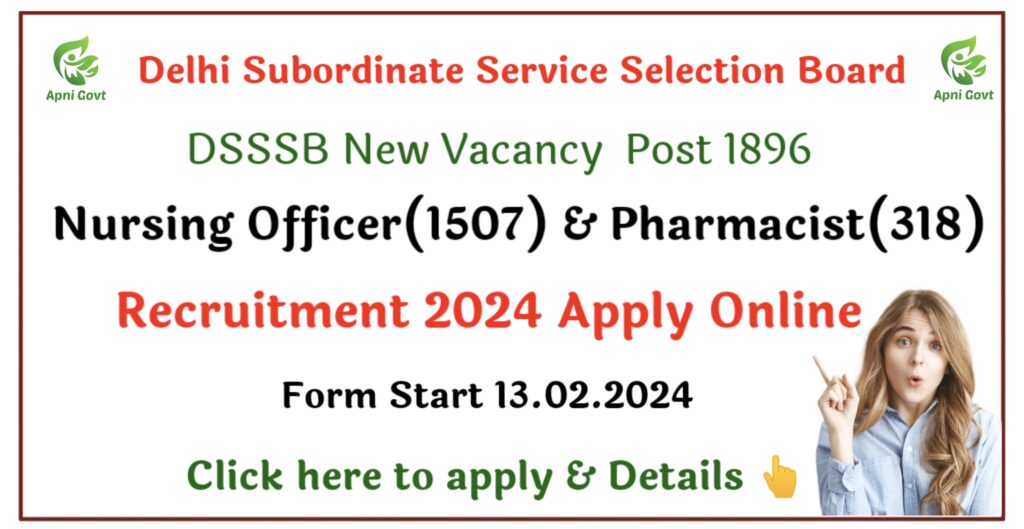 DSSSB nursing officer Vacancy 2024