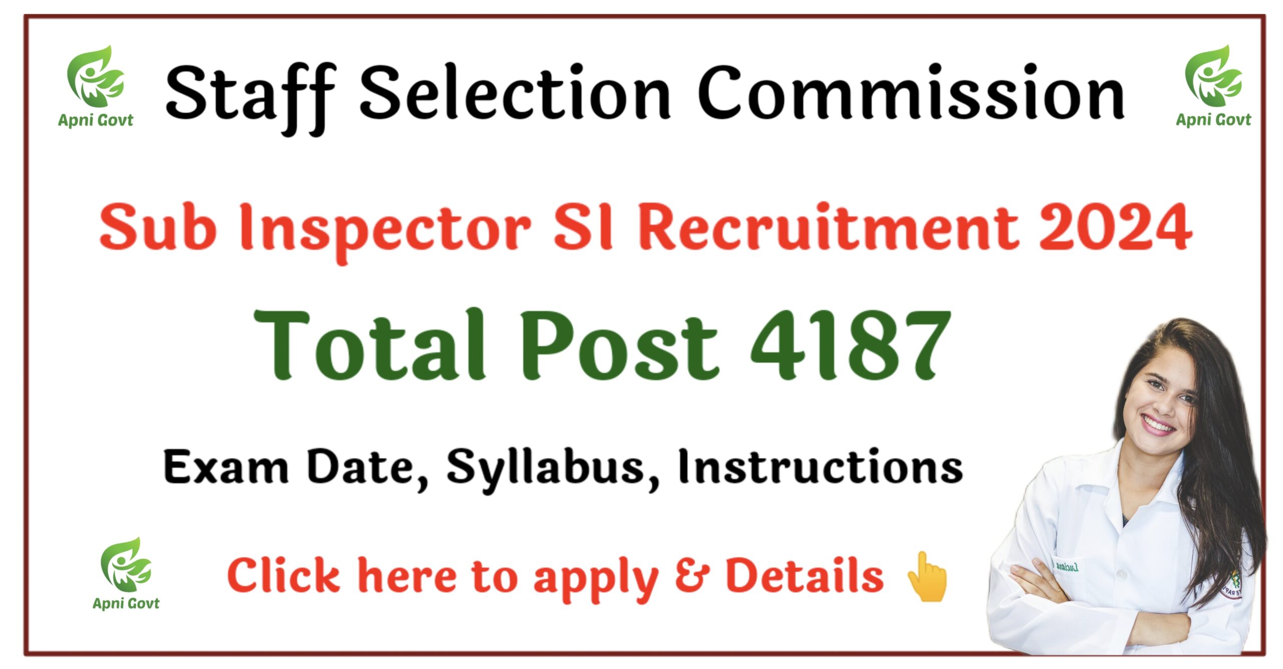 Sub inspector recruitment 2024