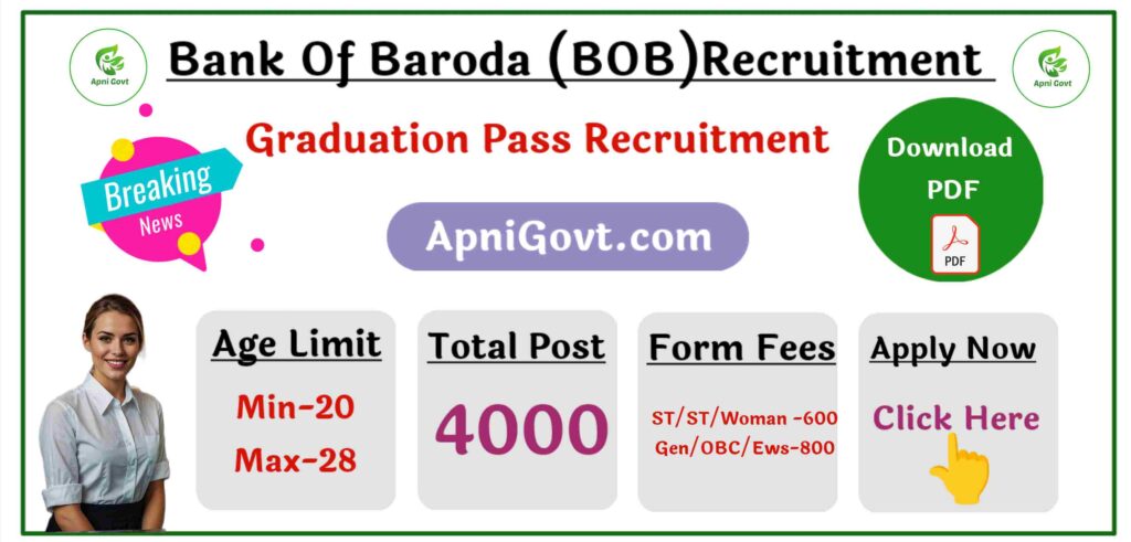 Bank of baroda recruitment 2025 post 4000
