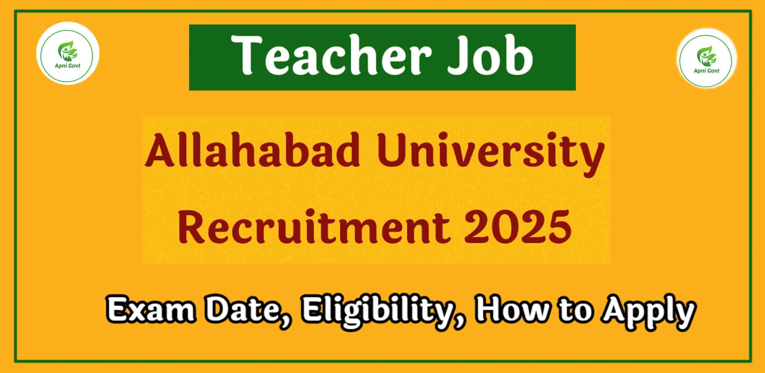 Allahabad university recruitment 2025 teacher job