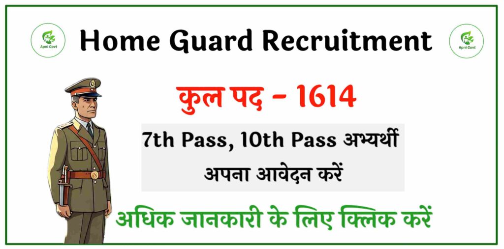 Jharkhand Home Guard Recruitment 2025 for 1614 posts