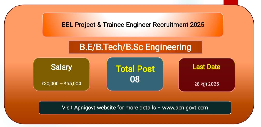 BEL Project & Trainee Engineer Recruitment 2025