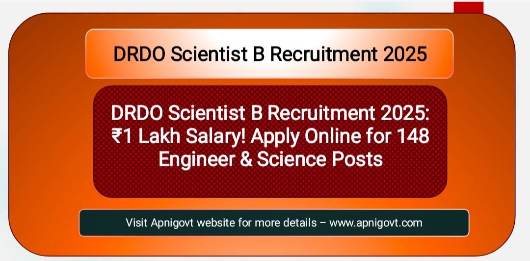 drdo scientists B recruitment 2025