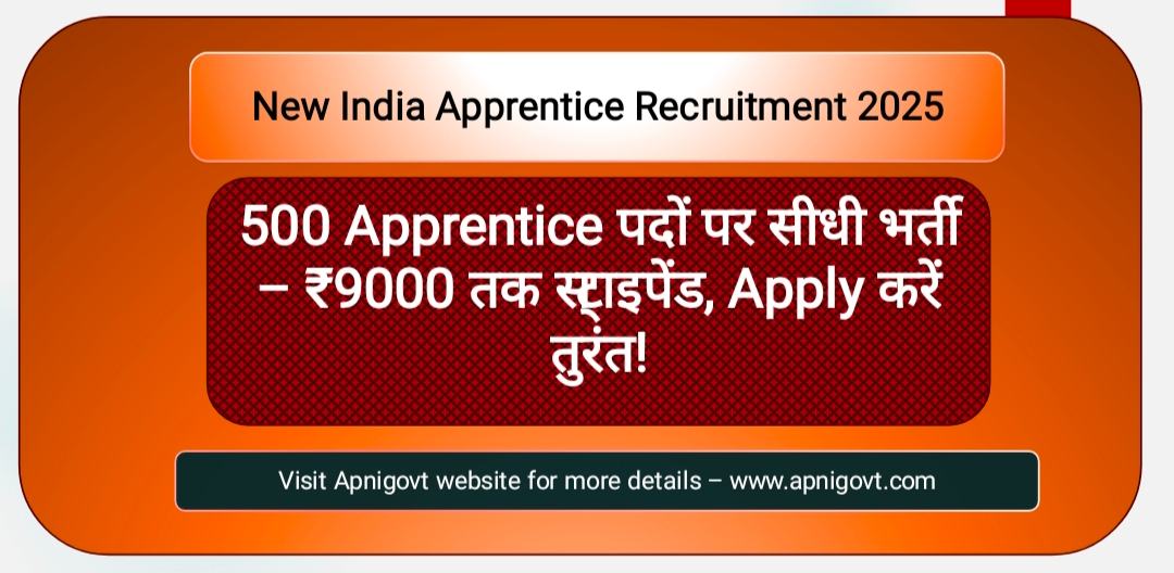new India apprentice recruitment 2025