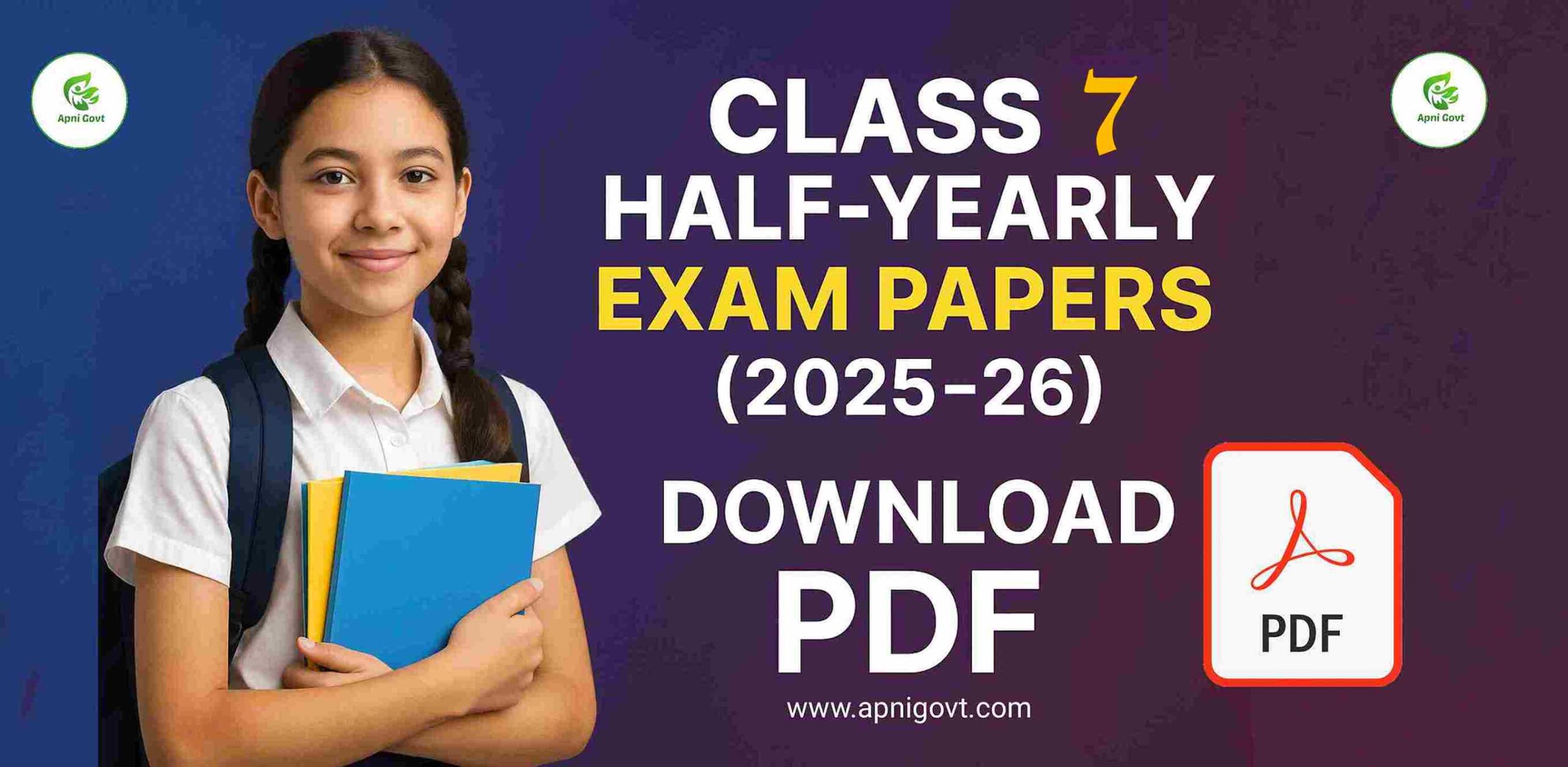 Class 7 Half Yearly Exam Papers 2025-26