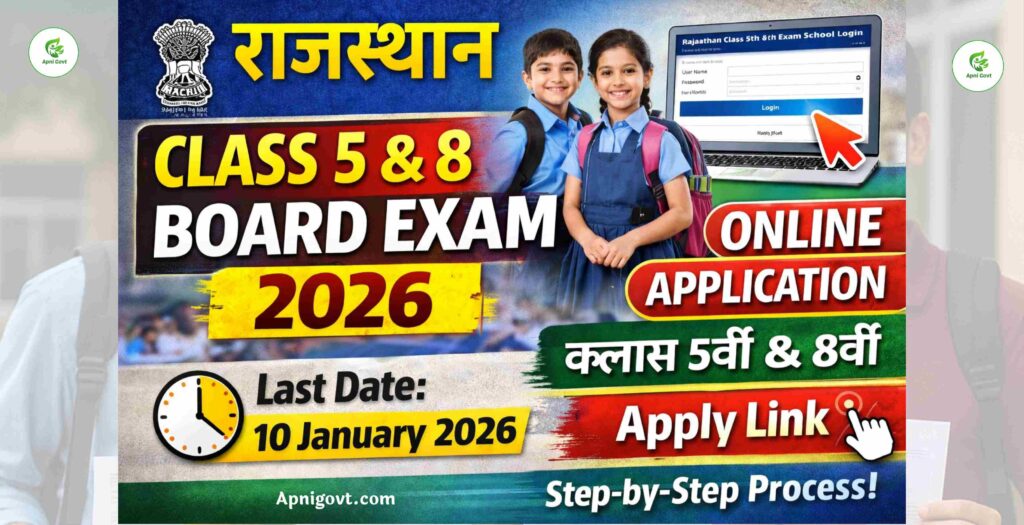 Class 5 & 8 Board Exam Form 2026 Apply Form and Directions